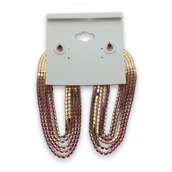 Natasha Pierced pink mesh earrings - Picture 4 of 4